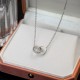 Diamond-set double ring necklace in 925 silverThe classic Cartier Love thousand hammers immortalizedSimple atmospheric screw cap design, the entire series is suitable for unisex, this thin men's belt is not too short and