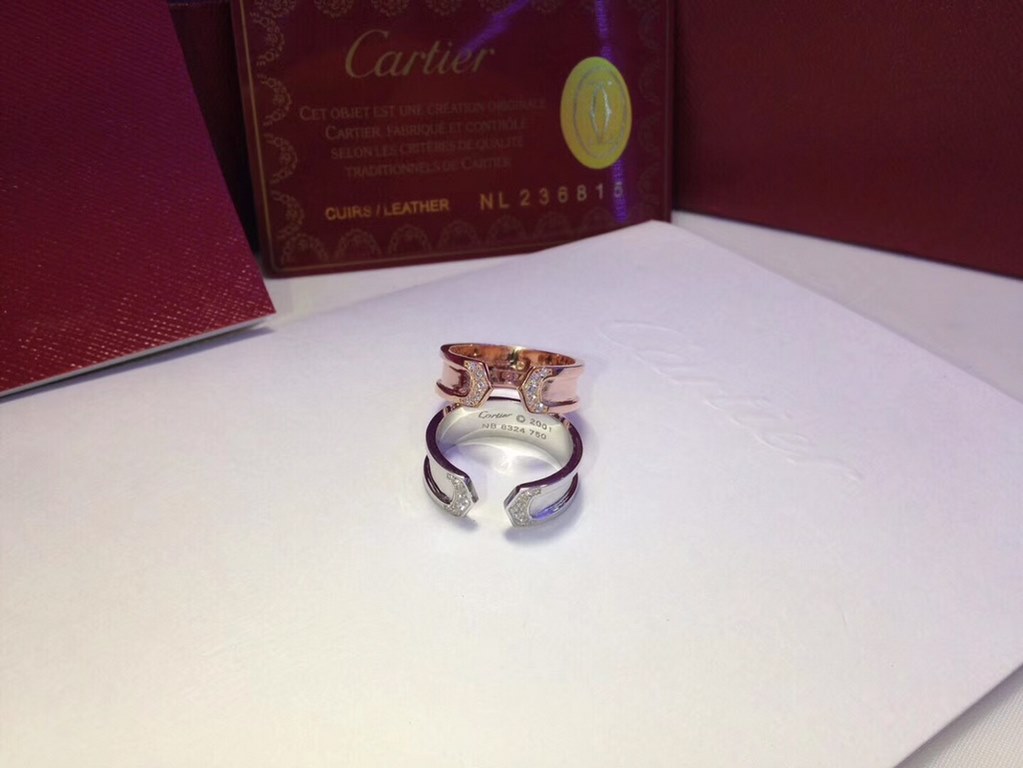 No. JZ-117   Explosive   Explosive Classic Cartier Double Arrow Open End Ring     Cartier Cartier LOVE Love of a Lifetime Couple's  Ring  S925 Silver Plated 18K Gold Original 11 Reproduction   Perfectly Made . Rose Gold 