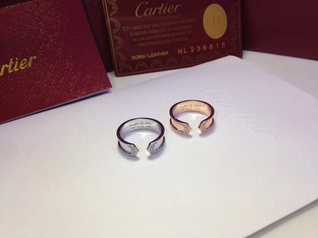 No. JZ-117   Explosive   Explosive Classic Cartier Double Arrow Open End Ring     Cartier Cartier LOVE Love of a Lifetime Couple's  Ring  S925 Silver Plated 18K Gold Original 11 Reproduction   Perfectly Made . Rose Gold 