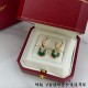 V gold plated imitation gold Cartier natural malachite amulet earrings, Amulette de Cartier jewelry, the most customized one in real gold! With a variety of different guardian stones to convey strong emotions, it is like