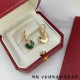 V gold plated imitation gold Cartier natural malachite amulet earrings, Amulette de Cartier jewelry, the most customized one in real gold! With a variety of different guardian stones to convey strong emotions, it is like