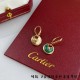 V gold plated imitation gold Cartier natural malachite amulet earrings, Amulette de Cartier jewelry, the most customized one in real gold! With a variety of different guardian stones to convey strong emotions, it is like