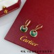 V gold plated imitation gold Cartier natural malachite amulet earrings, Amulette de Cartier jewelry, the most customized one in real gold! With a variety of different guardian stones to convey strong emotions, it is like