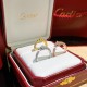 Sterling Silver OEM Grade Cartier Cartier Classic Timeless Leopard Collection Full of Diamonds Narrow Leopard Open End Ring Selected German imported S925 material plated with imitation gold Ultra-fine workmanship Highest