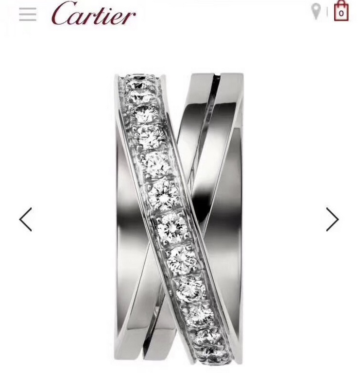 Flame All celebrities and fashionistas the same Cartier Cartier Etincelle De Collection Cross Diamonds Ring 925 sterling silver imported from Germany micro-set with high carbon diamonds one to one craftsmanship original 