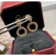 V gold material Cartier triple ring earrings, another classic, ring set Perfect interpretation of symmetrical aesthetics Elegant and generous. Wear comfort is high It is not easy to hook to the items! Real gold texture b