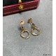 V gold material Cartier triple ring earrings, another classic, ring set Perfect interpretation of symmetrical aesthetics Elegant and generous. Wear comfort is high It is not easy to hook to the items! Real gold texture b