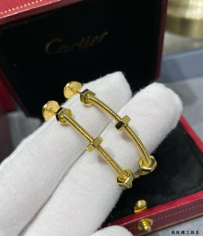 V gold plated 1.0 micron gold Color White gold Rose gold Yellow gold. Cartier Screw Earrings, Cartier Classic Screw Design JUSTE UN CLOU Collection. In accordance with the 18K real gold goods to build the version.