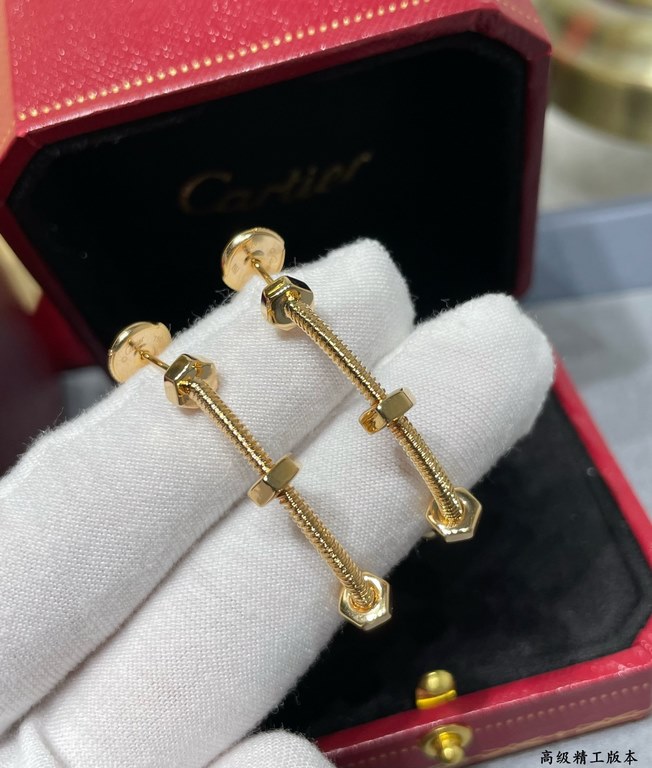 V gold plated 1.0 micron gold Color White gold Rose gold Yellow gold. Cartier Screw Earrings, Cartier Classic Screw Design JUSTE UN CLOU Collection. In accordance with the 18K real gold goods to build the version.