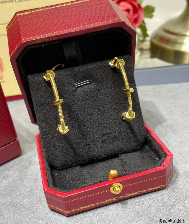 V gold plated 1.0 micron gold Color White gold Rose gold Yellow gold. Cartier Screw Earrings, Cartier Classic Screw Design JUSTE UN CLOU Collection. In accordance with the 18K real gold goods to build the version.