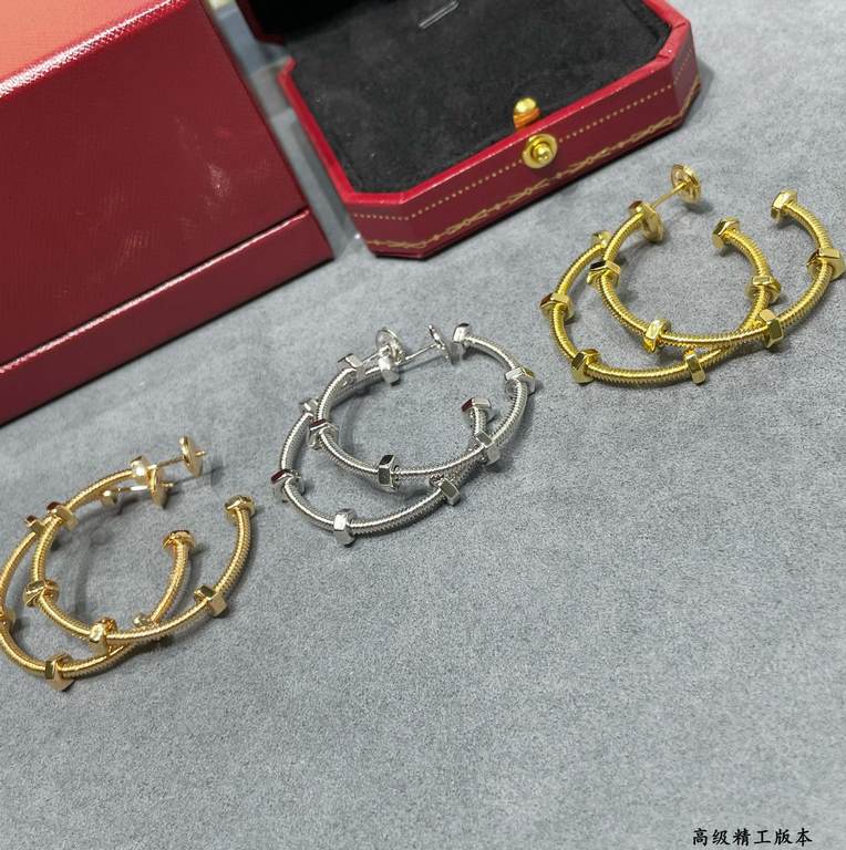 V gold plated 1.0 micron gold Color White gold Rose gold Yellow gold. Cartier Screw Earrings, Cartier Classic Screw Design JUSTE UN CLOU Collection. In accordance with the 18K real gold goods to build the version.