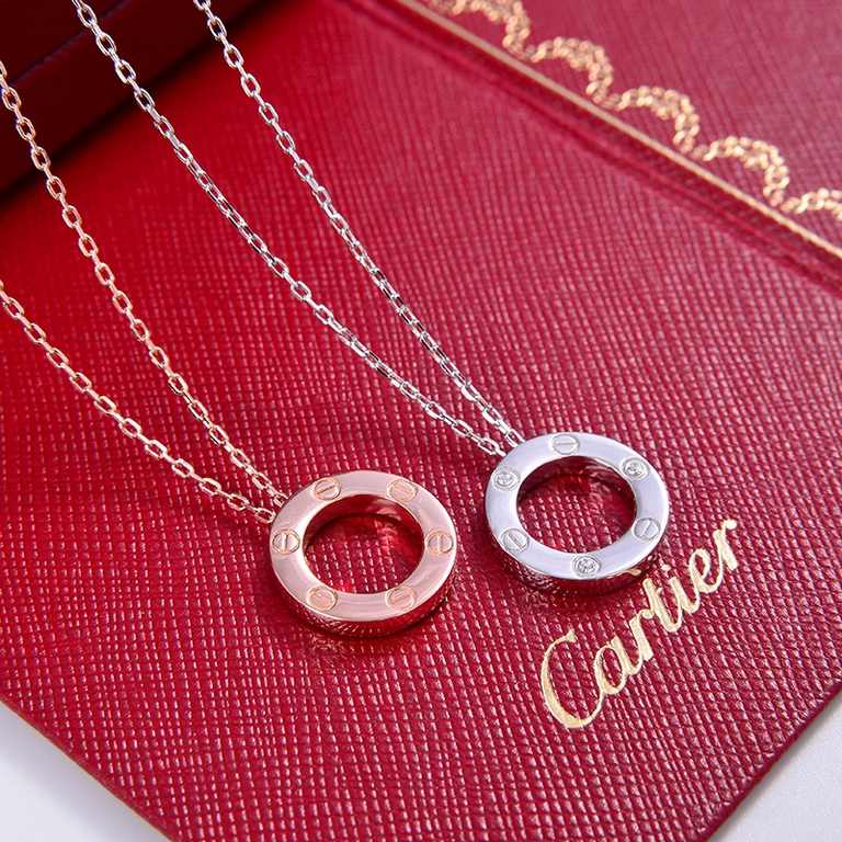 explosive Cartier Cartier Circle 3 diamonds necklace   screws big cake full nail glossy a nail a diamond   S925 sterling silver plating white gold rose gold, two colors Cartier LOVE series ~ very versatile hundred look n