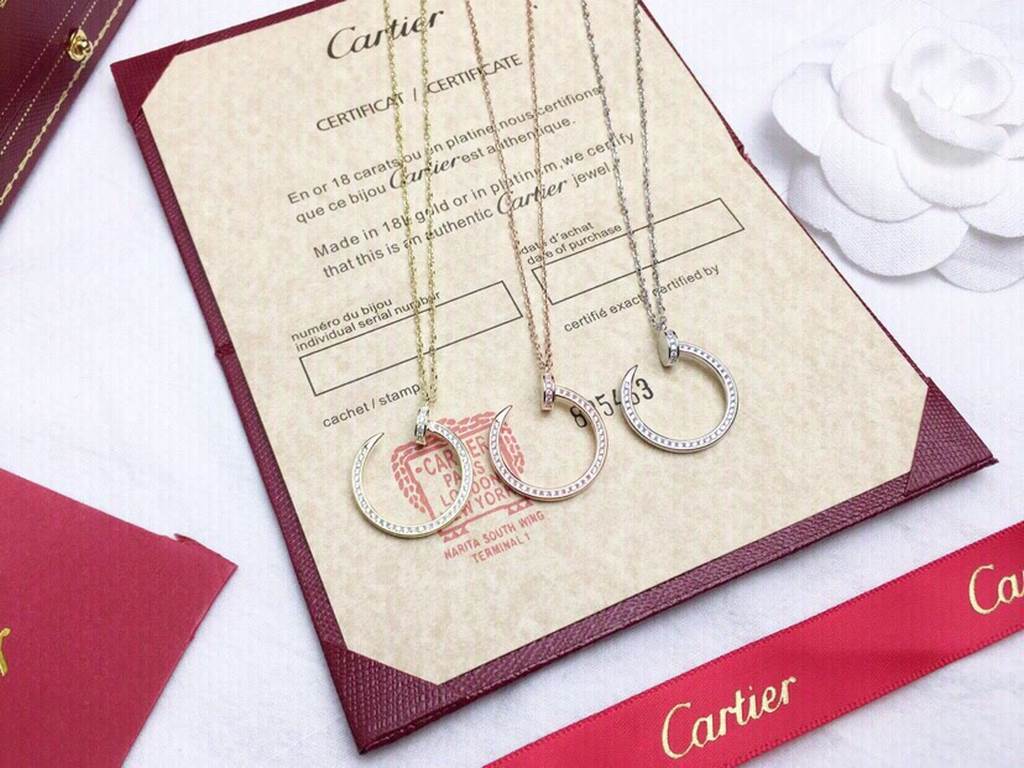 Cartier Cartier Explosive Nail Necklace  S925 silver Counter high quality quality can not be said simply beautiful   white gold rose gold two colors to choose from   fashionable classic never out of date