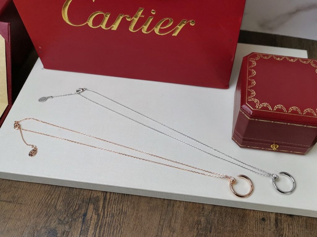 Cartier Cartier Necklace with Diamonds and Spikes  Back Polished Finish Counterfeit Selected Sub-Gold Material Plated in 18k Thick Gold Super beautiful!