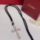 New  Original grade  CARTIER Cartier crystal diamond cross type necklace!    one to one original logo lettering print    imported set diamonds  necklace Exquisite small   Hundreds of models  price pretty    noble atmosph