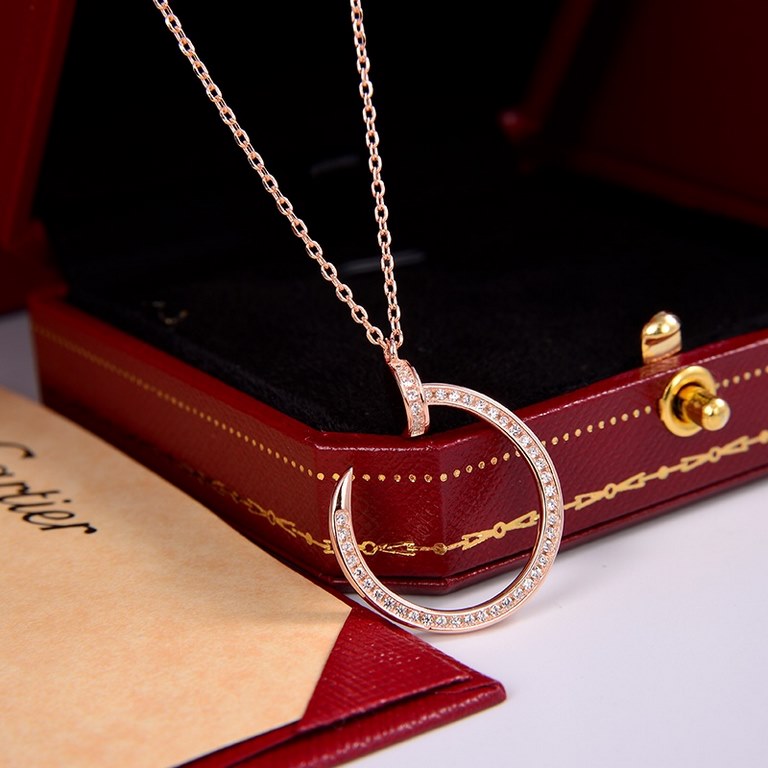 explosive Cartier Cartier Nail Necklace   S925 silver Counter high quality quality can not be said simply beautiful   white gold rose gold two colors to choose   fashion classic never out of date