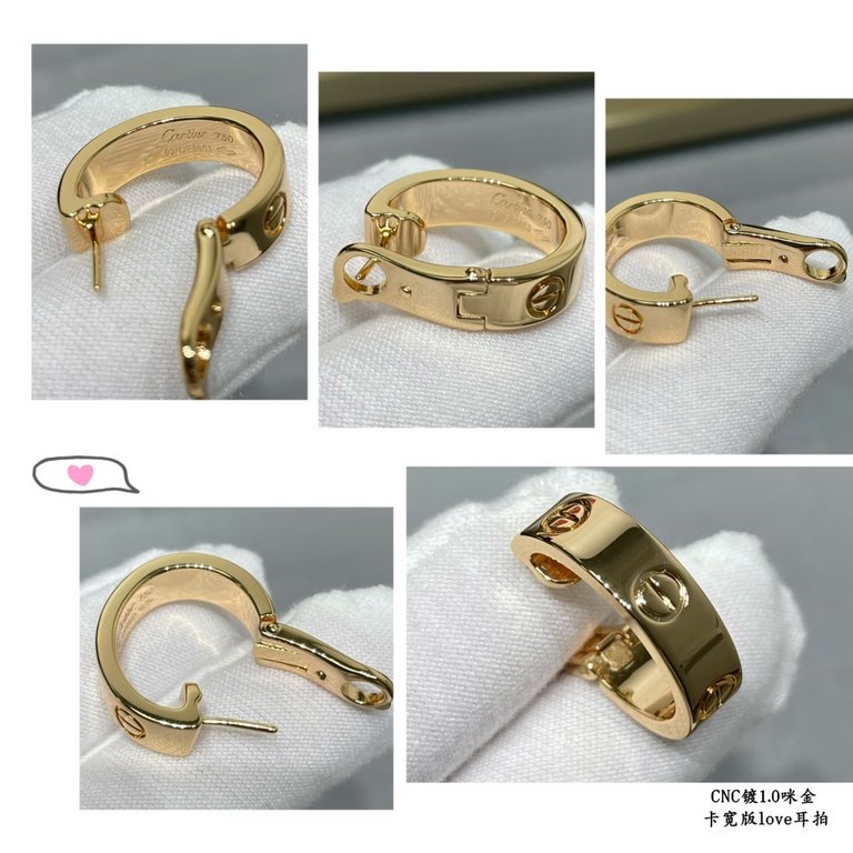 V gold Cartier Cartier CNC wide version of glossy LOVE ear shoot, the classic 【Grade】   Classic Cartier LOVE series The most classic models need not be introduced Germany imports of high-end Three colors can be selected