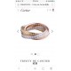 Cartier Really good-looking   counter three ring three-color inlaid diamond ring   sub-color plating, plating three times, slightly flawed to return to the electricity, a full three months to ship perfectly 925 sterling 