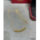 V gold plated 1.0 imitation gold Cartier CNC bullet necklace    The two sides of the small willow nails can be free to shake, very personalized one. Eternal classic Very hot in recent years High-end Micro-setting materia