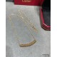 V gold plated 1.0 imitation gold Cartier CNC bullet necklace    The two sides of the small willow nails can be free to shake, very personalized one. Eternal classic Very hot in recent years High-end Micro-setting materia