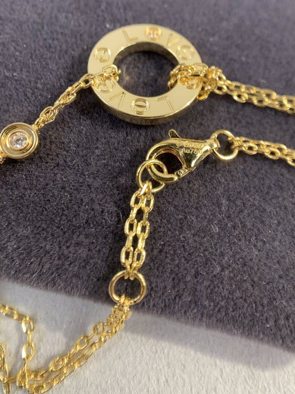 CNC pair version  v gold plated imitation gold Cartier classic LOVE double-sided round cake bracelet   real shot [color] [color]   high-end customization    look at the chain plate to see the engraving, and then look at 