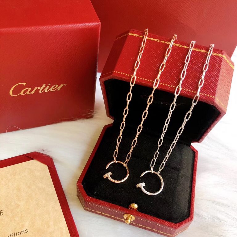 Cartier Cartier new nail necklace skeleton chain original consistent proportion of the same models of major stars crafted to perfection Germany imported s925 sterling silver material plating 14k gold rose gold, platinum 