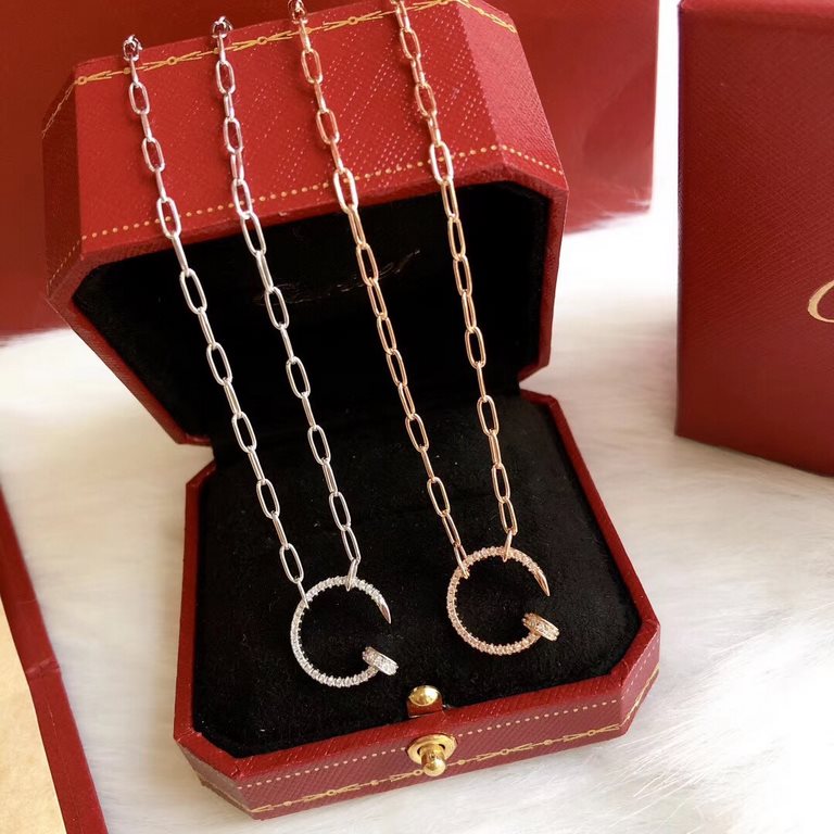 Cartier Cartier new nail necklace skeleton chain original consistent proportion of the same models of major stars crafted to perfection Germany imported s925 sterling silver material plating 14k gold rose gold, platinum 