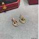 V gold material Cartier small three ring with diamond earrings, another classic, ring set Perfect interpretation of symmetrical aesthetics Elegant and generous. Wear comfort is high It is not easy to hook to the items! R