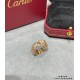 V gold plated with 1.0 micronized gold Size 678 Cartier wide no main diamond CNC full star ring   Every stone on the ring is hand set Refractive index visible to the naked eye   Very time consuming to make Toxic Recommen