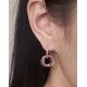 Cartier pink diamond tri-color triple hoop earrings in S925 sterling silver, precision version With logo