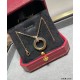 V gold material Cartier three rings necklace, another classic, ring set Perfect interpretation of symmetrical aesthetics Elegant and generous. Wear comfort is high It is not easy to hook to the items! Genuine gold textur