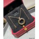 V gold material Cartier three rings necklace, another classic, ring set Perfect interpretation of symmetrical aesthetics Elegant and generous. Wear comfort is high It is not easy to hook to the items! Genuine gold textur