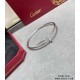 V gold plated 1.0 imitation gold Size 16.17. CNC pair version Cartier fine version of the head and tail diamond hollow tube studs bracelet, three colors together