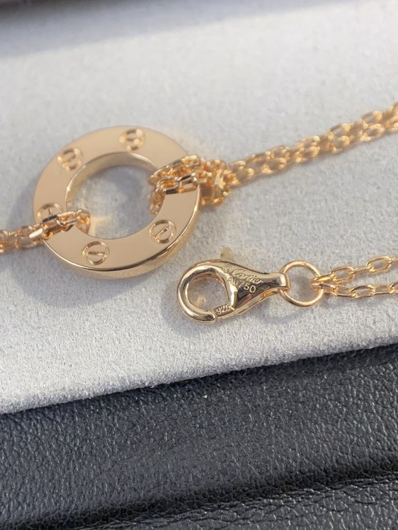 CNC pair version  v gold plated imitation gold Cartier classic LOVE double-sided round cake bracelet   real shot [color] [color]   high-end customization    look at the chain plate to see the engraving, and then look at 