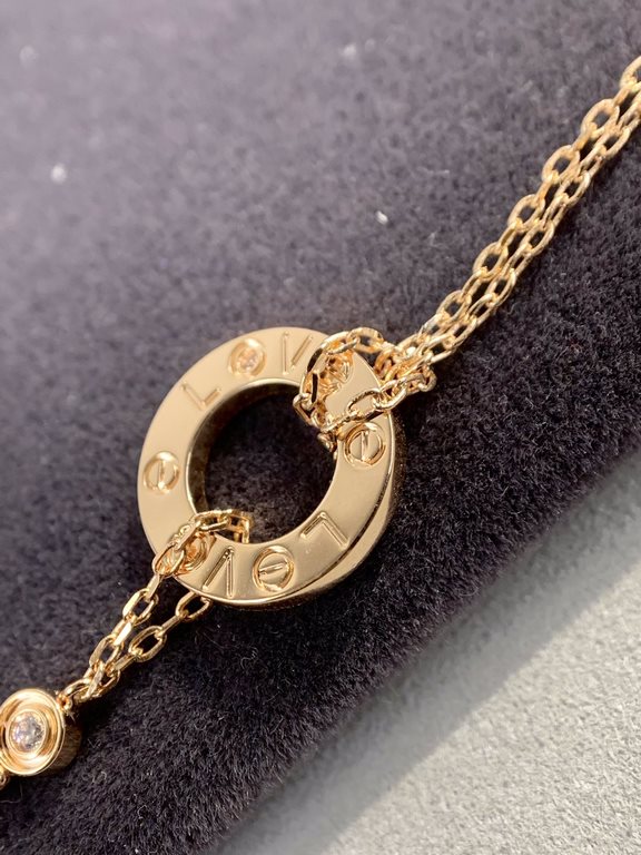 CNC pair version  v gold plated imitation gold Cartier classic LOVE double-sided round cake bracelet   real shot [color] [color]   high-end customization    look at the chain plate to see the engraving, and then look at 