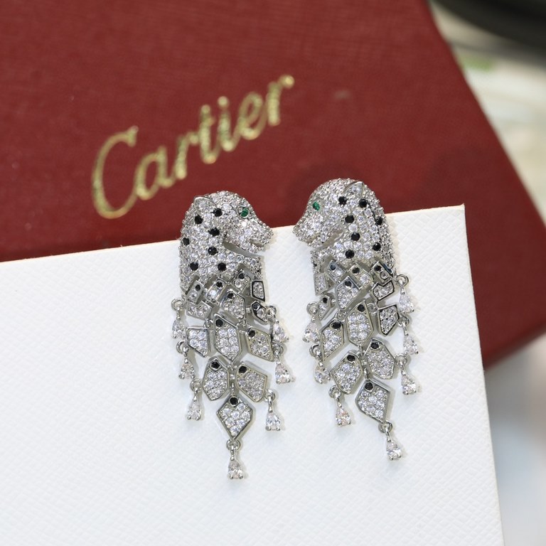 sold crazy star hot push models     Cartier Cartier Series Jewelry sexy stereo SOLEIL fashion full of diamonds spotted leopard earrings earrings earrings shipment    star with the same paragraph, beautiful and beautiful 