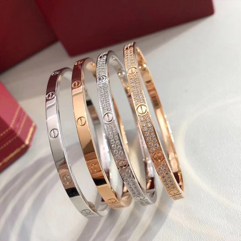 Cartier Cartier narrow version of the love series bracelet, the official website selected models   exclusive high-end quality real picture   generation level   exquisite and delicate workmanship   heavy version   super f