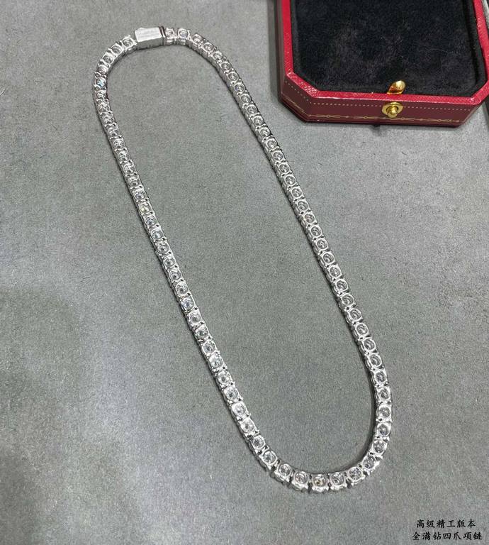 9 2  5  Length 38cm Only the high quality crafted version Cartier full of diamonds four claw necklace, each of the above diamonds are hand-set on the refractive index visible to the naked eye   do goods very time-consumi