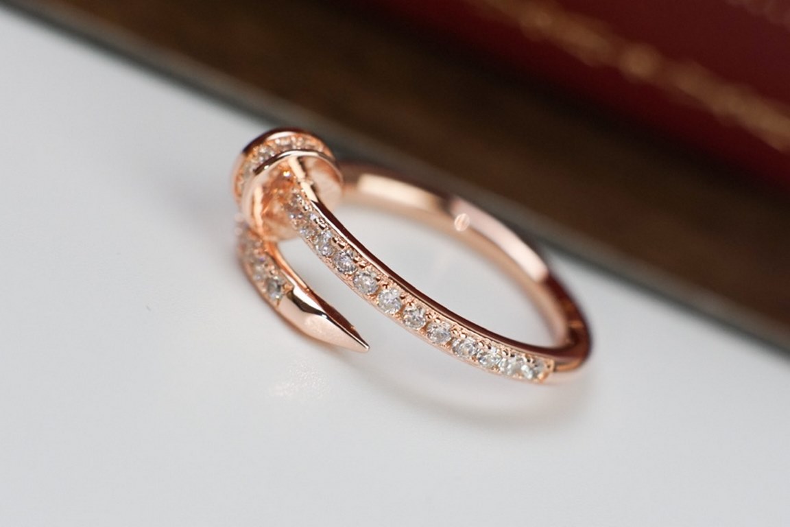 Cartier Nail Shape Ring    micro-set full of diamonds  long-lasting sparkle Cartier classic masterpiece    personality and fashion, comfortable to wear    Exquisite workmanship   original logo Made of sub-golden material