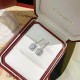 Cartier Cartier Destinee series new models square diamond ear hooks single diamond low-profile luxury content Selected Germany imported s925 sterling silver material plating thick gold color will not fade and not allergi