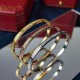 Cartier Cartier official website latest release explosive narrow version of LOVE carved CNV full star bracelet electroplated 18k rose gold  white gold inlaid simulation of high-carbon diamonds high-end customized full-di