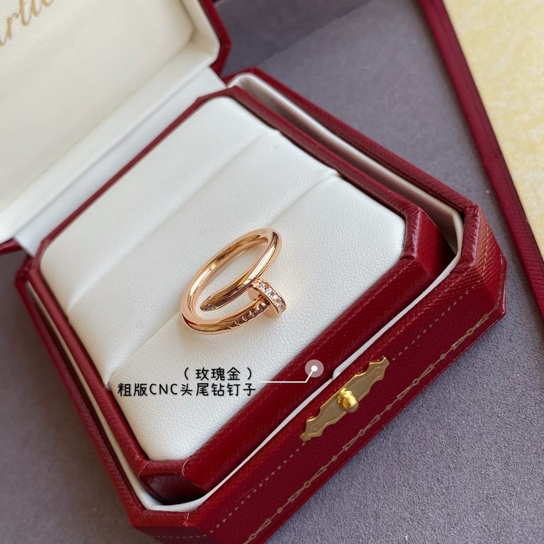 V gold plating 1.0 imitation gold, thick version (yardage 5678) Cartier rough version of the head tail diamond studded ring   Classic masterpiece, enduring  Legendary classic, has always been popular need not say more  L