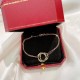 Necklace  bracelet  earrings Cartier 21 years new three ring series three colors three ring half diamond set   noble and elegant  net red small male fashion people must have     imported S925 sterling silver material pla