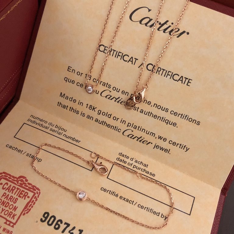 [Seiko version] Cartier necklace Perpetual paragraph single diamond collarbone chain   necklace     counter pop models     high end simulation round diamonds     the original single micro-setting process electroplating 1