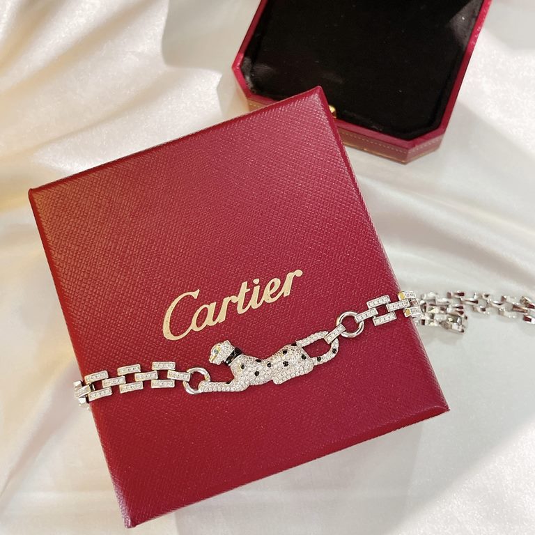 Cartier Cartier 11 Leopard full of diamonds Edition Necklace Shipping Classic aristocratic model, luxury full of diamonds caressing leopard design Exclusive real shot   Heavy industry to create a perfect replica Imported