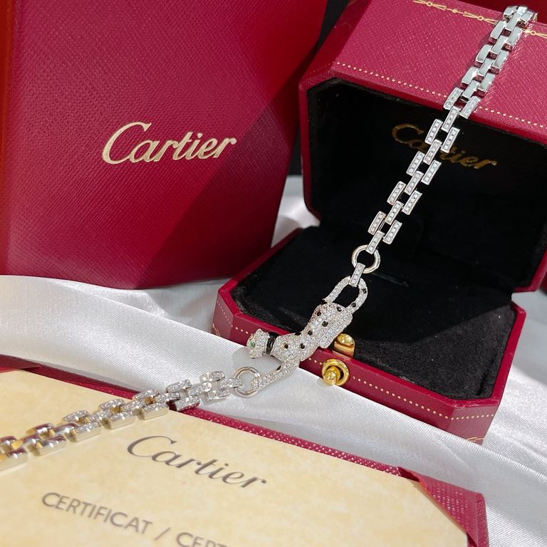 Cartier Cartier 11 Leopard full of diamonds Edition Necklace Shipping Classic aristocratic model, luxury full of diamonds caressing leopard design Exclusive real shot   Heavy industry to create a perfect replica Imported