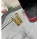 V gold plated 1.0 imitation gold Cartier CNC narrow bullet earrings with original flying saucer earbuds    The small willow nails on both sides can be free to sway, very personalized one. Eternal classic Very hot in rece