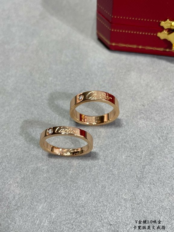 V gold material Wide version. Size 678 Rose gold. Cartier CNC Wide English Ring   One of the most popular rings     Timeless classic In recent years it's been very hot High-end High-carbon diamonds micro-set material Sam