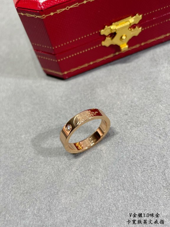 V gold material Wide version. Size 678 Rose gold. Cartier CNC Wide English Ring   One of the most popular rings     Timeless classic In recent years it's been very hot High-end High-carbon diamonds micro-set material Sam