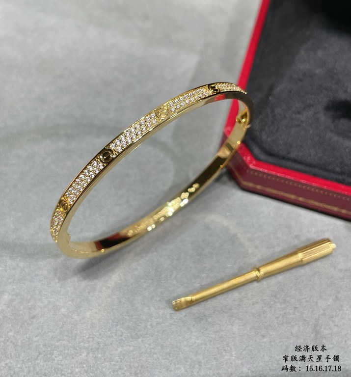 Yardage 15-18 yards. Cartier generation narrow version of the full sky star bracelet [Cartier Cartier] real shot [generation level] exclusive high quality Fire narrow version of the bracelet  high-end customized full sky